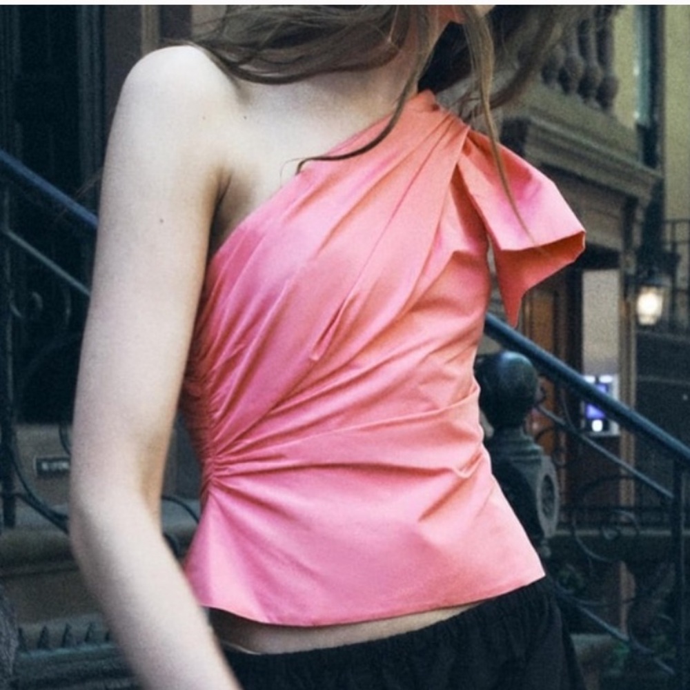 NWT Zara taffeta bow top